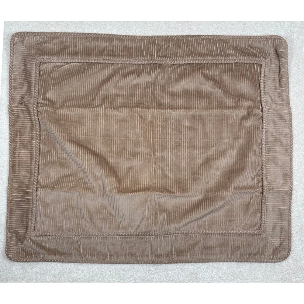 Nobility Standard Beige Corduroy‎ Pillow Sham Cover Set 2 Cotton